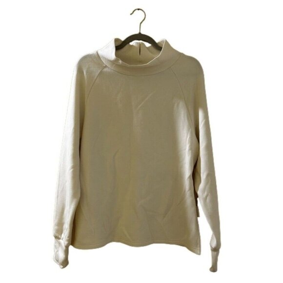 Varley Cream Sweater Pullover Funnel MockNeck Adjustable Cinch Waist Size XSmall - Picture 1 of 7
